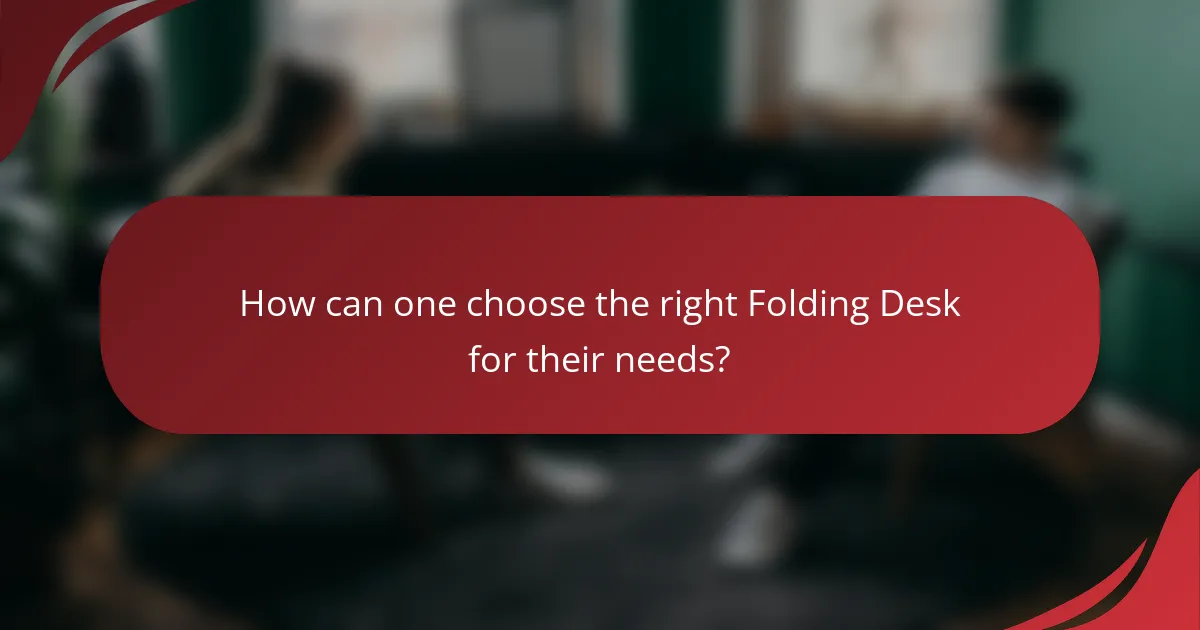 How can one choose the right Folding Desk for their needs?