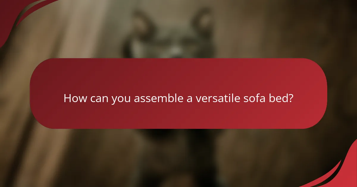 How can you assemble a versatile sofa bed?