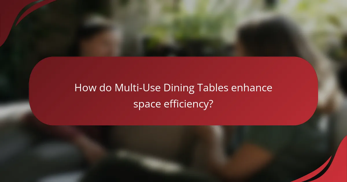 How do Multi-Use Dining Tables enhance space efficiency?
