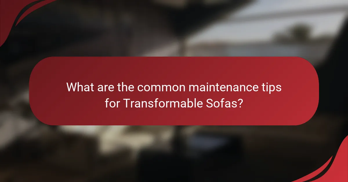 What are the common maintenance tips for Transformable Sofas?