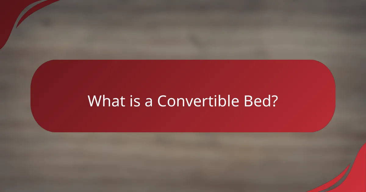 What is a Convertible Bed?