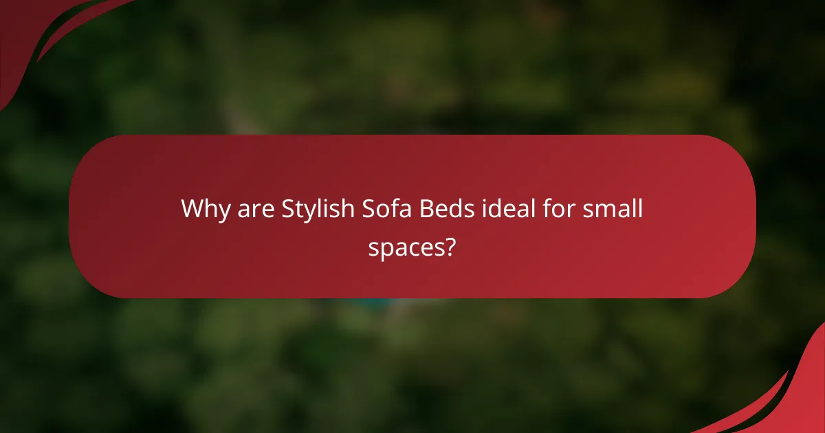 Why are Stylish Sofa Beds ideal for small spaces?